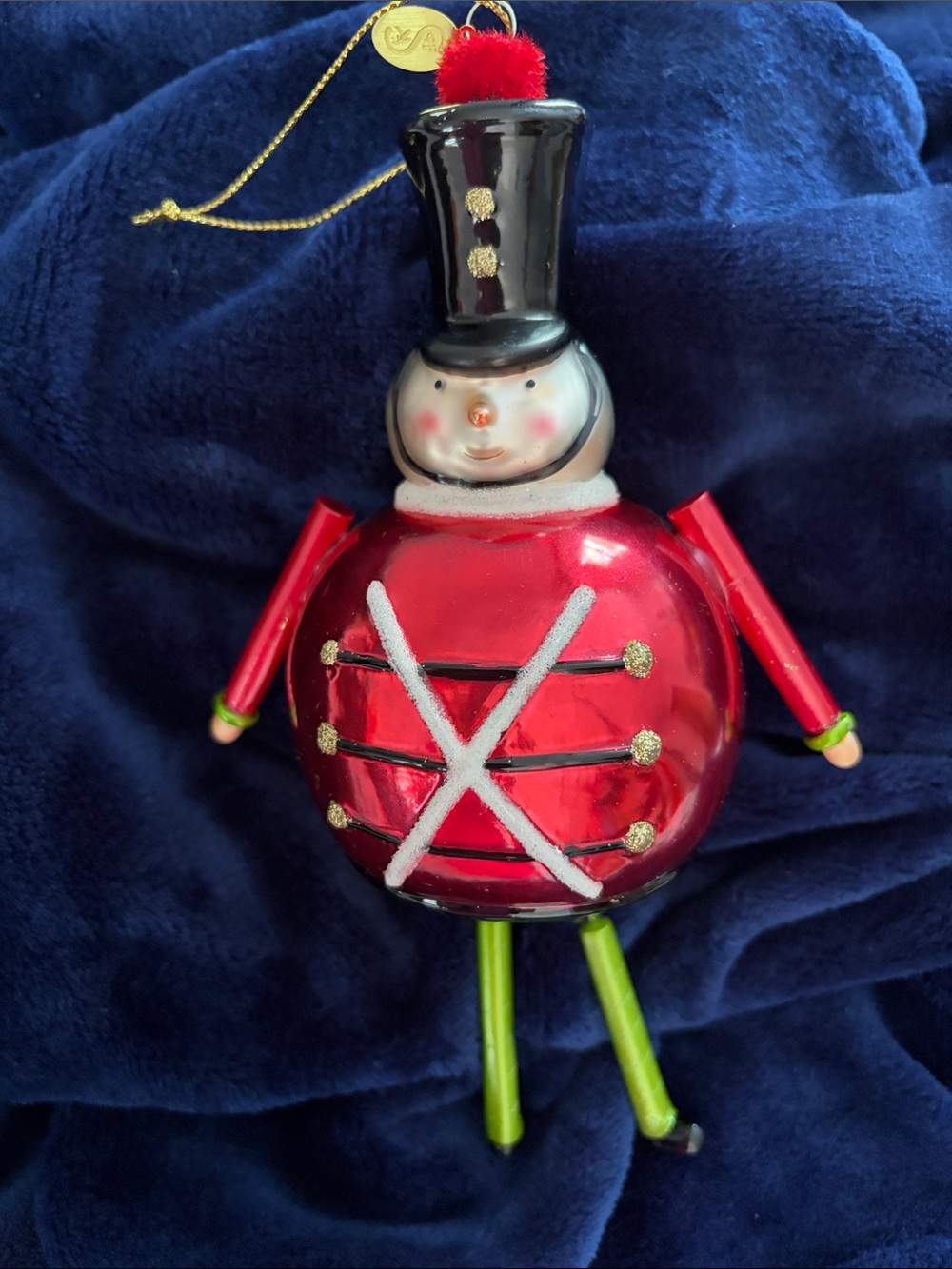 Vintage Seasons of Cannon Falls Red Blown Glass Drummer Boy Holiday Ornament